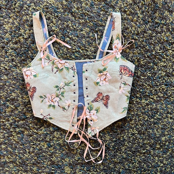 Cider Tops - Cider Embroidered Corset Top